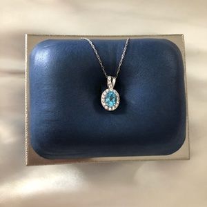 Blue topaz and white sapphire pendant!